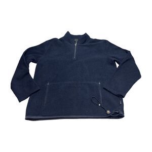 NY Jeans New York & Company Fleece Jacket Men's Medium Navy Blue 100% Polyester
